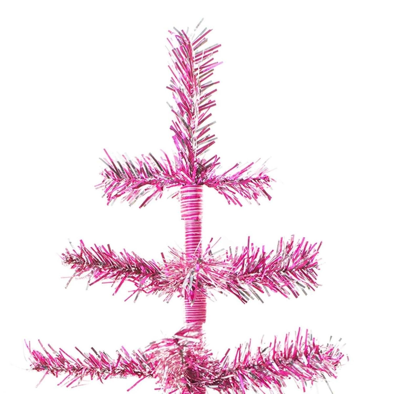 Shop For 18in Vintage Pink & Silver Tinsel Christmas Tree