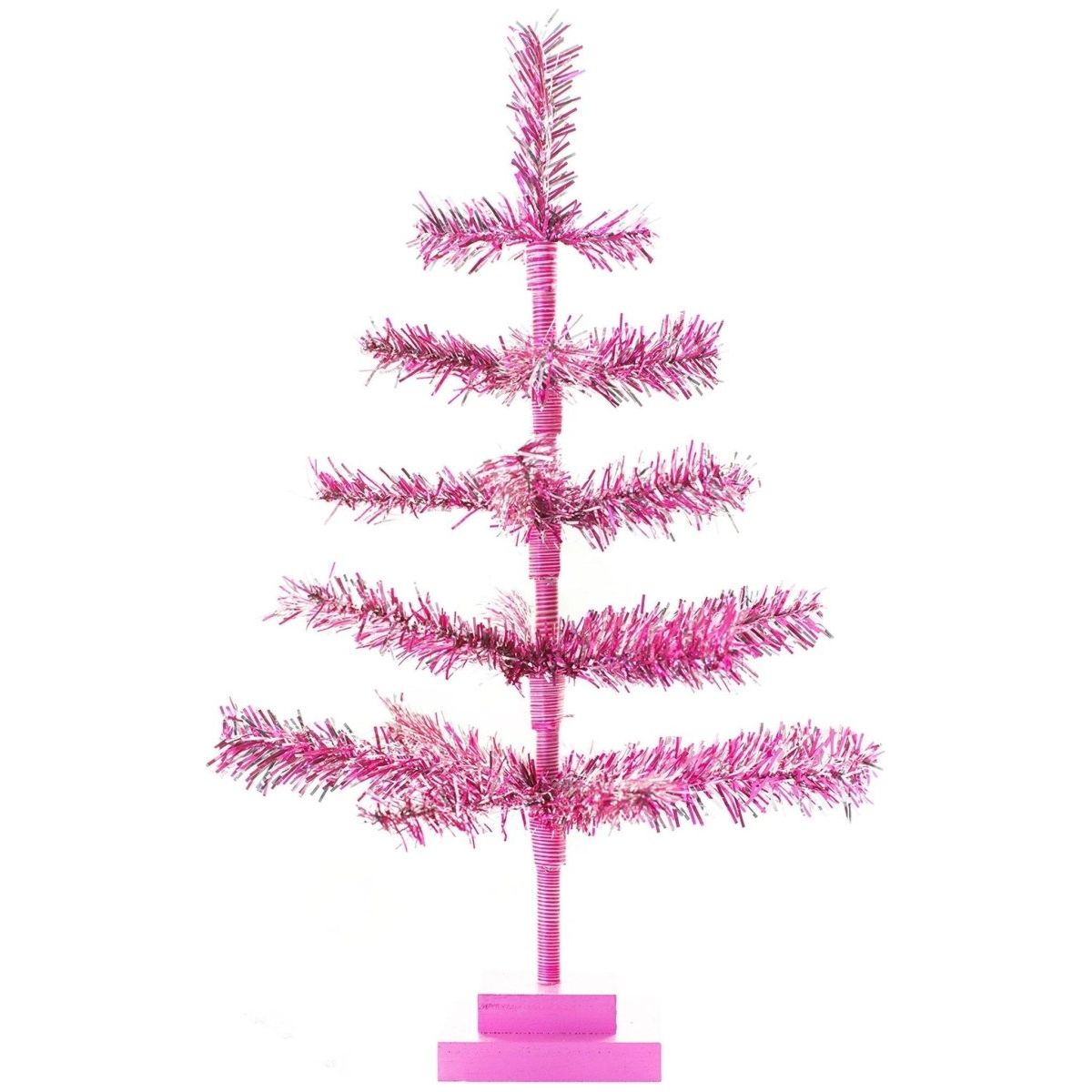 Shop For 18in Vintage Pink & Silver Tinsel Christmas Tree at Michelle's aDOORable Creations