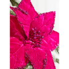 Shop For 19" Beaded Poinsettia Pick: Fuchsia Pink