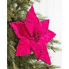 Shop For 19" Beaded Poinsettia Pick: Fuchsia Pink