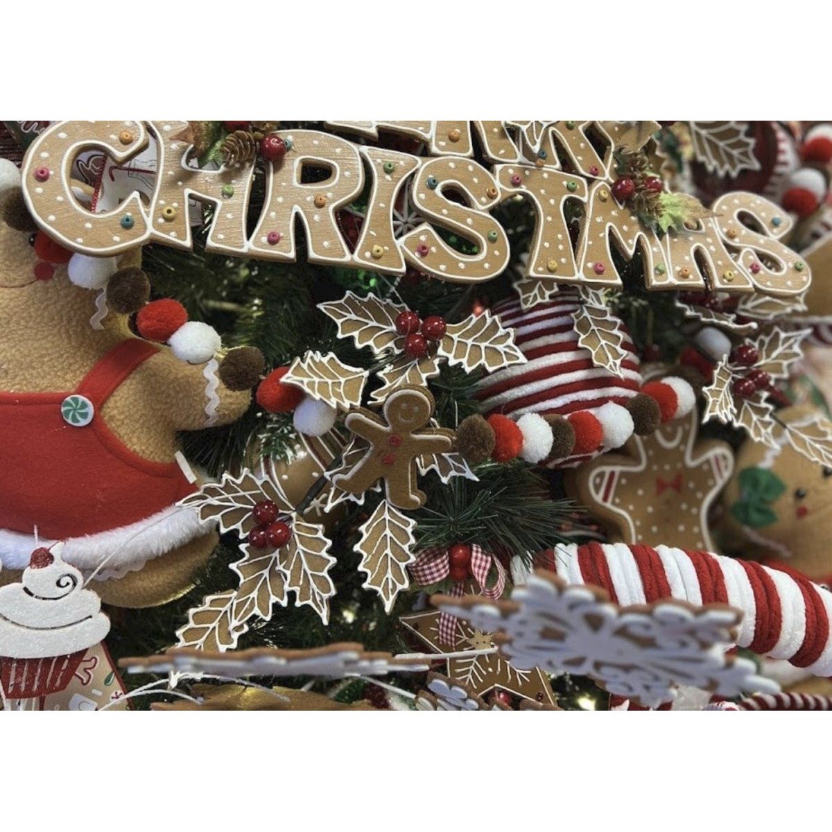 Shop For 19" Gingerbread Holly Leaf Spray