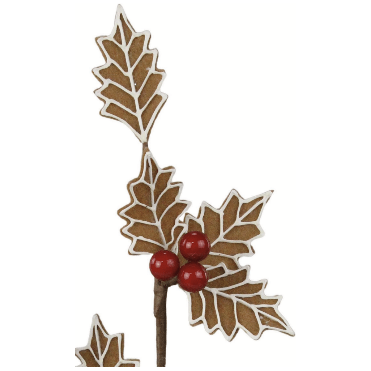 Shop For 19" Gingerbread Holly Leaf Spray