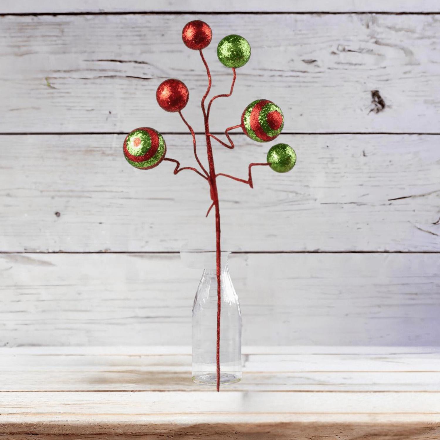 19" Glitter Ball Pick: Red & Lime