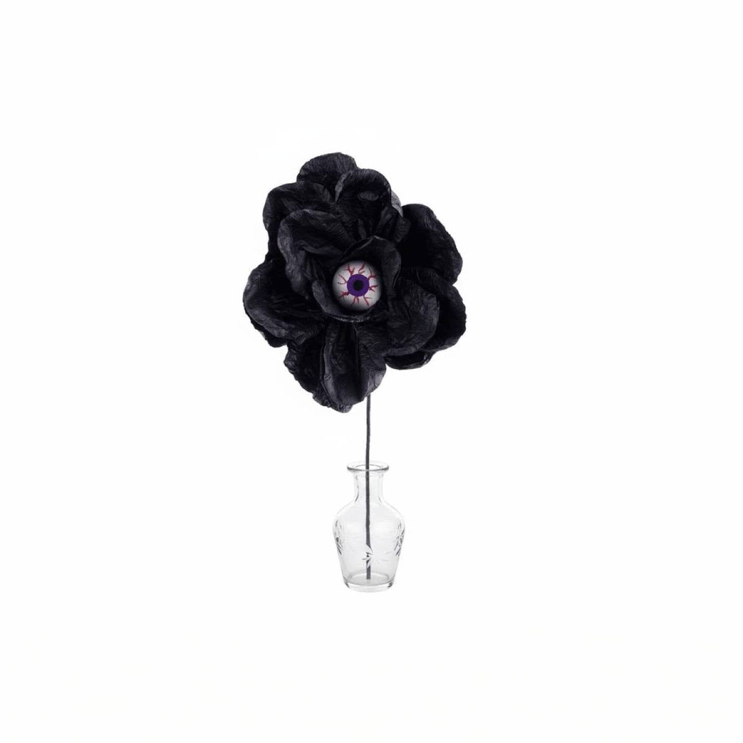Shop For 19" Paper Rose Eyeball Stem: Black
