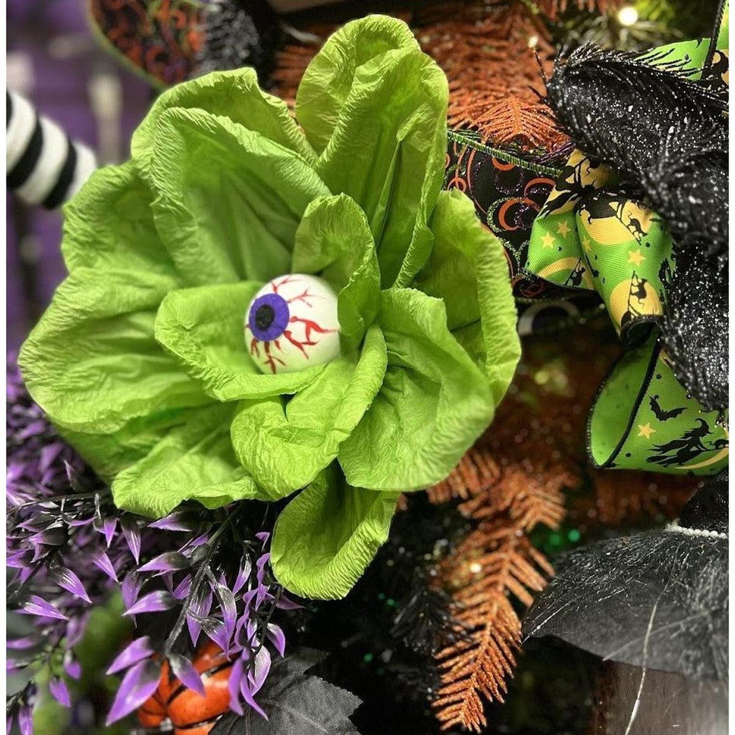 19" Paper Rose Eyeball Stem: Green