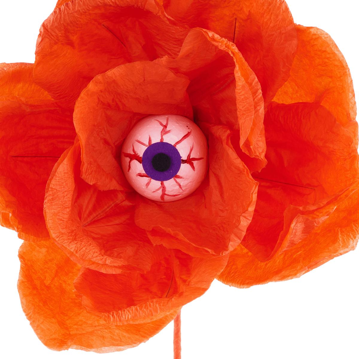 Shop For 19" Paper Rose Eyeball Stem: Orange