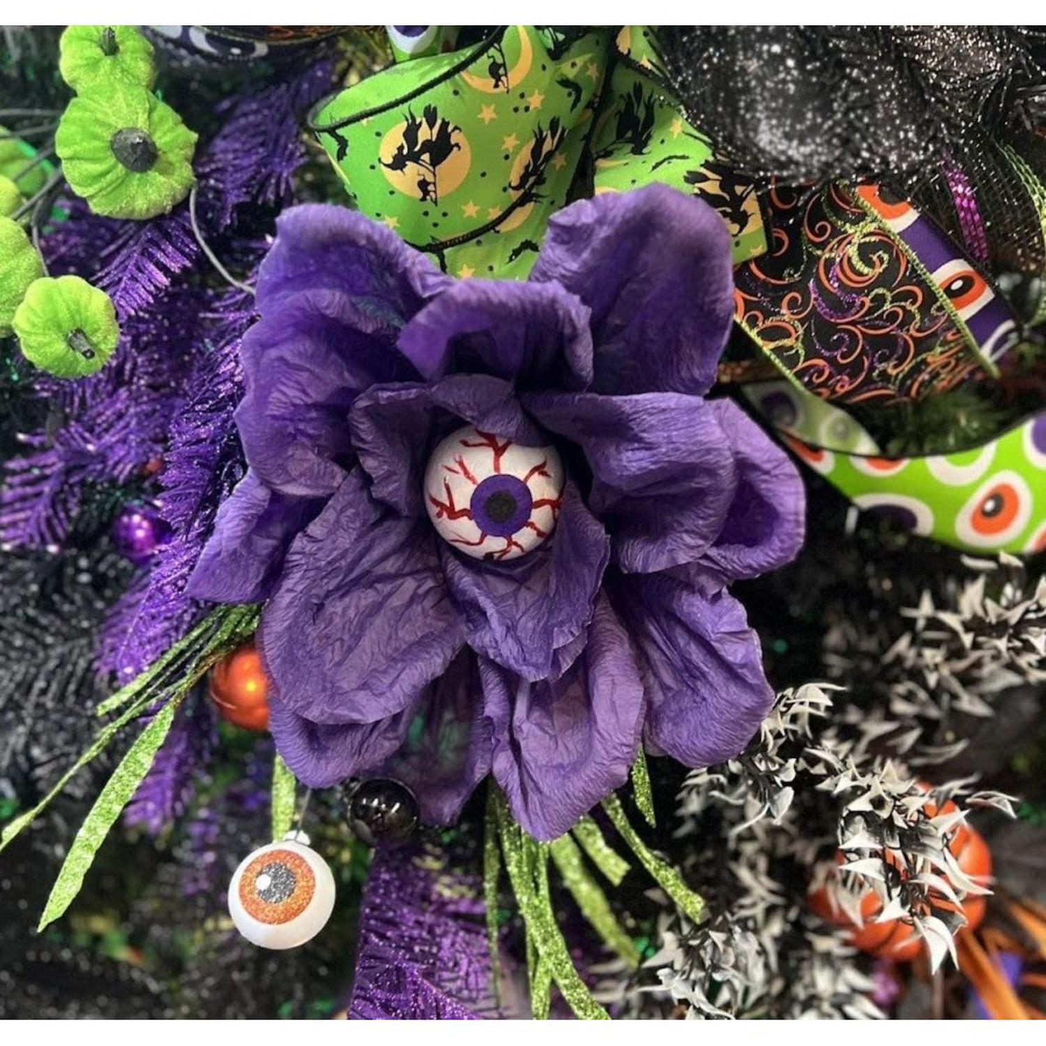 19" Paper Rose Eyeball Stem: Purple