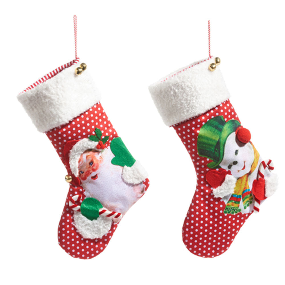 Shop For 19" Retro Christmas Stocking Santa/Snowman Set of 2