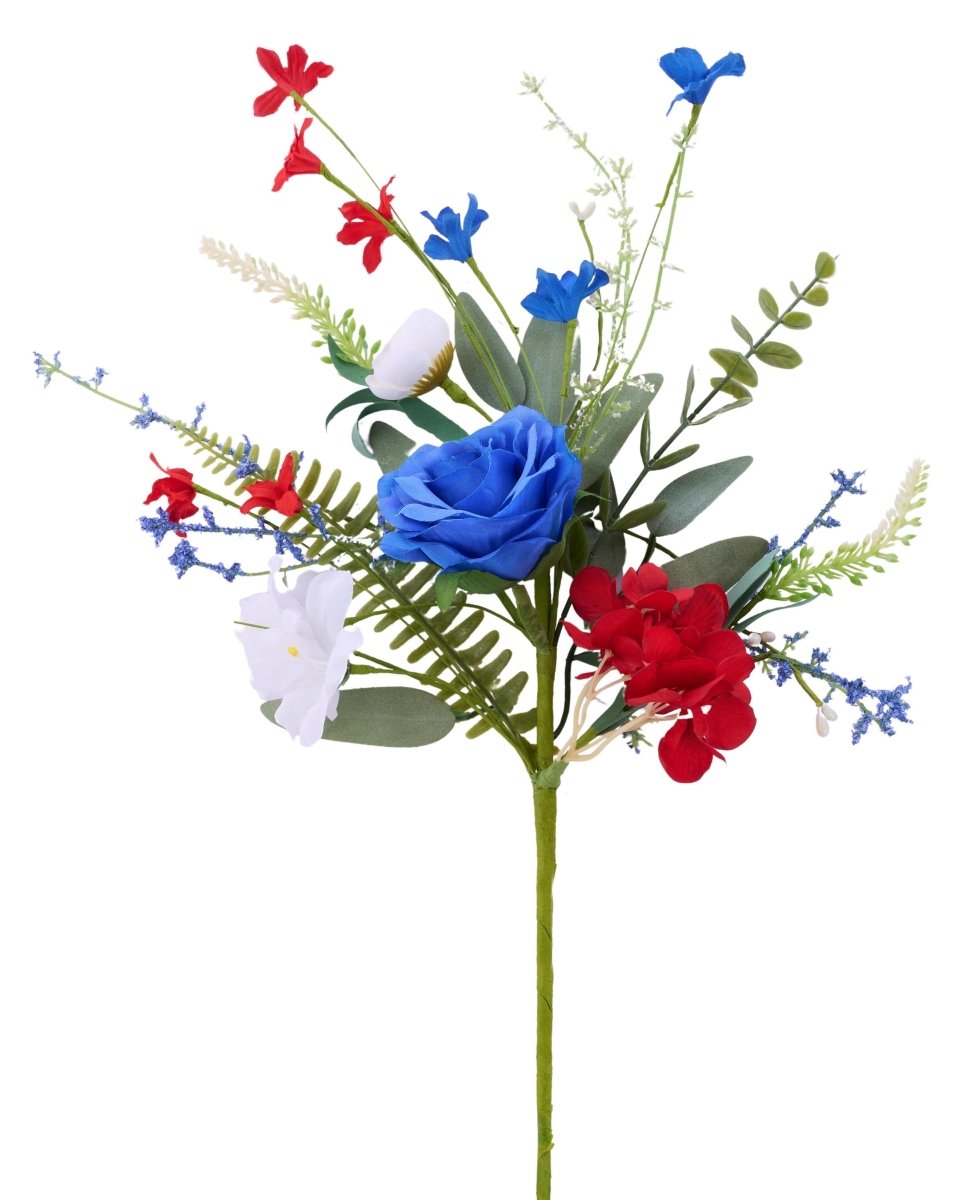 Shop For 19" Rose Hydrangea Flower Spray: Patriotic