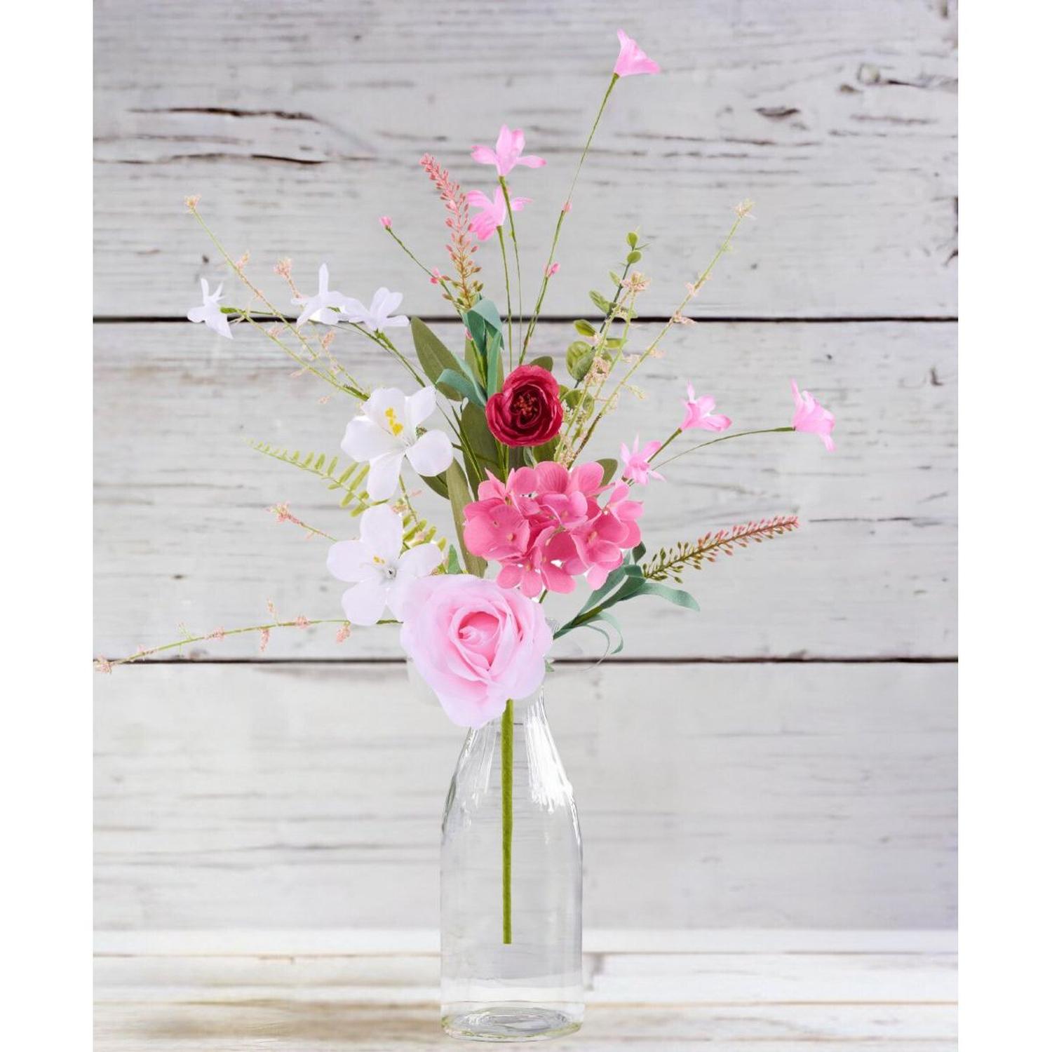 19" Rose Hydrangea Flower Spray: Pink