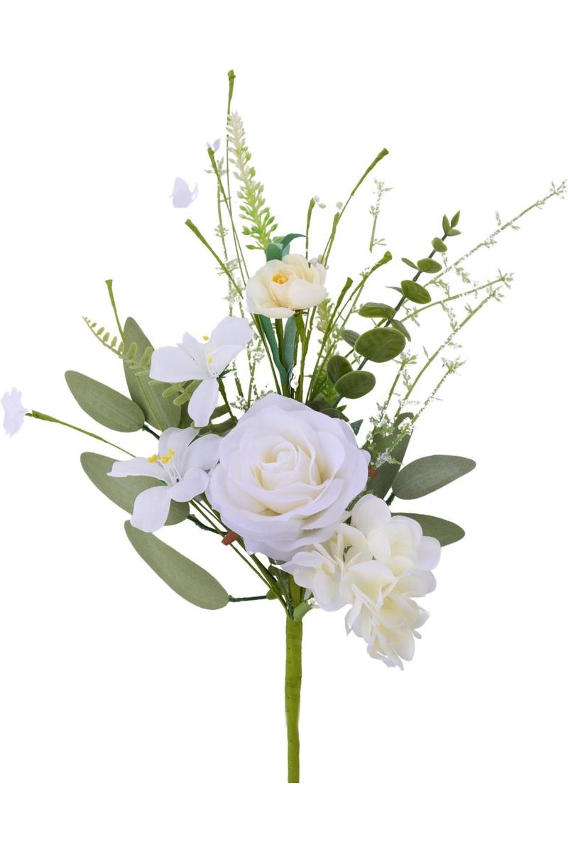 Shop For 19" Rose Hydrangea Flower Spray: White/Cream