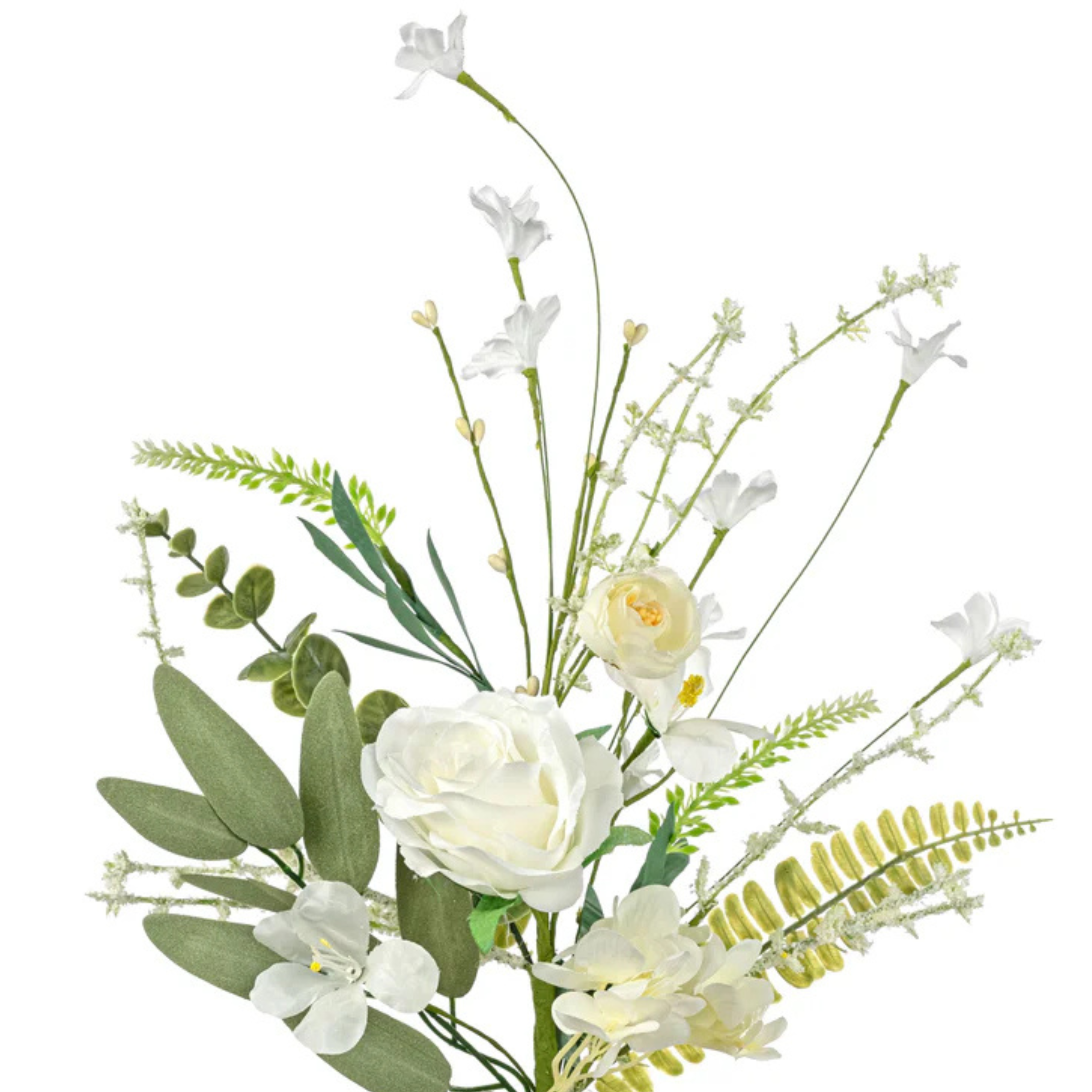 Shop For 19" Rose Hydrangea Flower Spray: White/Cream