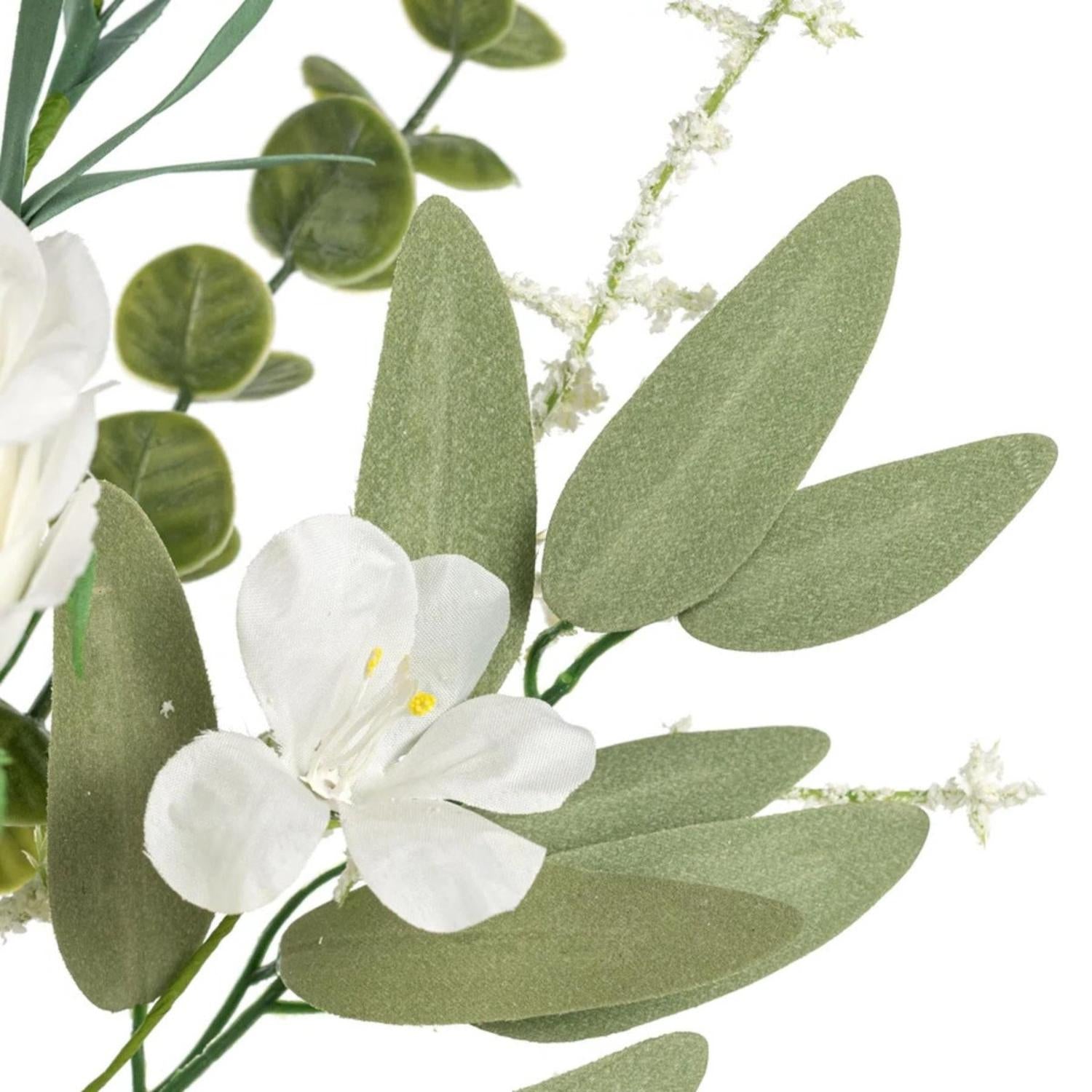 Shop For 19" Rose Hydrangea Flower Spray: White/Cream