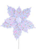 Shop For 19" Speckle Holly Leaf Poinsettia: White