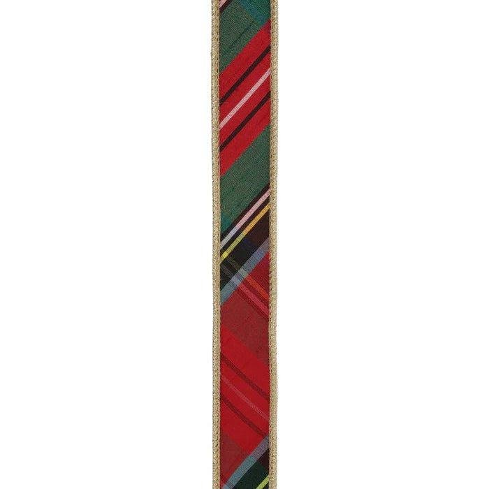 Shop For 1in Bold Christmas Plaid Gold Backing Ribbon (10 Yards)