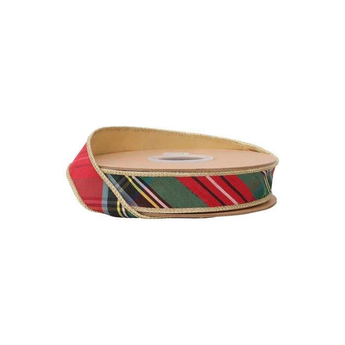 Shop For 1in Bold Christmas Plaid Gold Backing Ribbon (10 Yards)