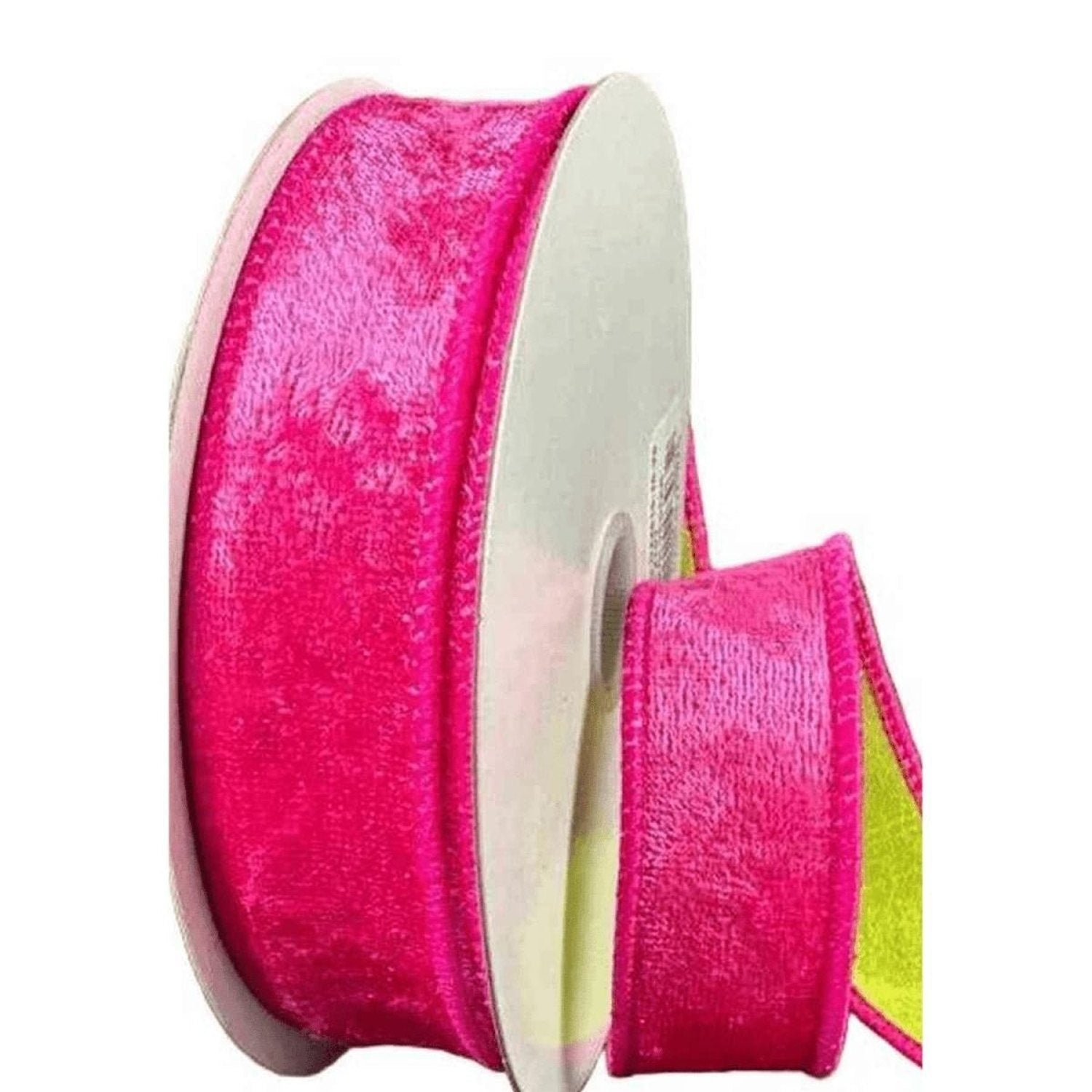 Shop For 1in Double Sided Velvet Ribbon: Fuschia/Lime (10 Yards)