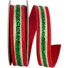 Shop For 1in Glitter Stripe Fiesta Ribbon: Red (5 Yards)