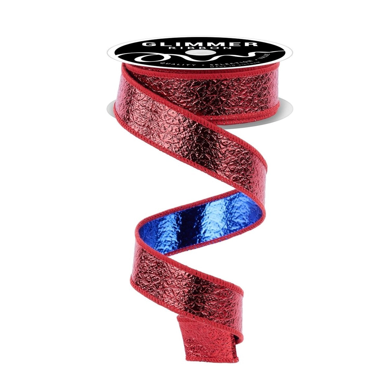 Shop For 1in Ice Crackle/Water Dot Fused Ribbon: Red/Blue (10 Yards)