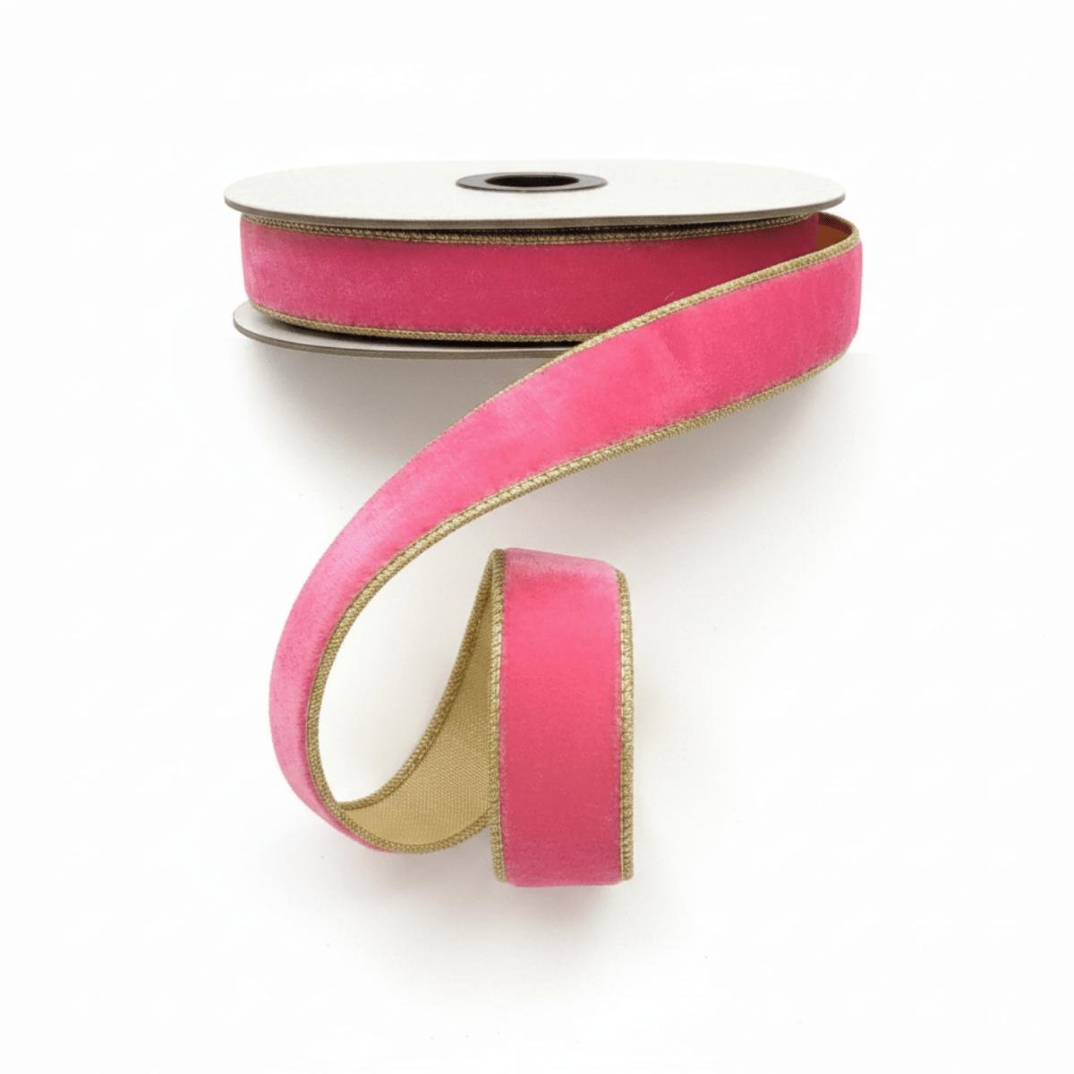 Shop For 1in Lush Velvet Gold Back Ribbon: Pink Lemonade (10 Yards)