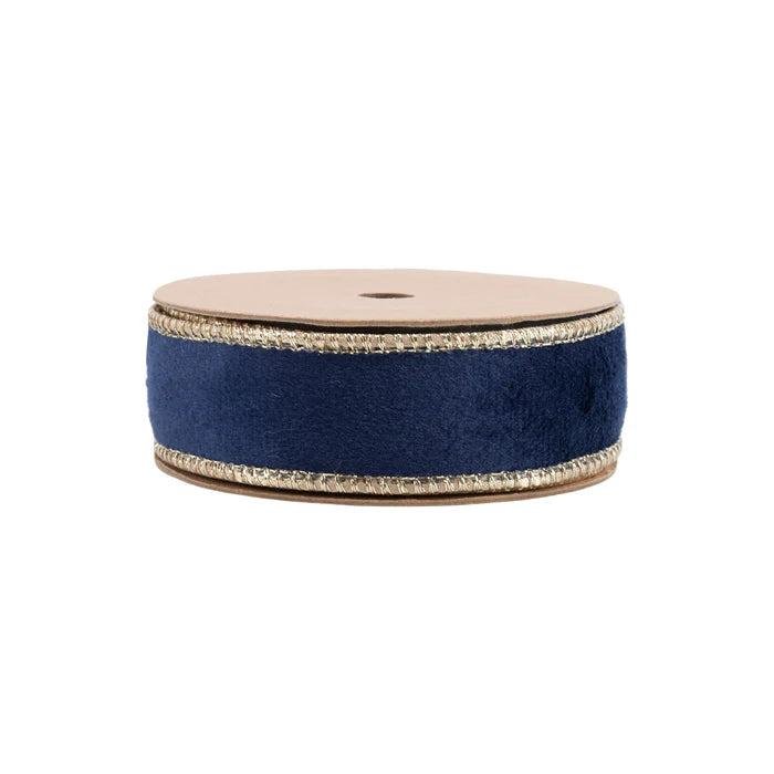 Shop For 1in Reversible Velvet Navy and Gold Ribbon (10 Yards)