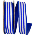 Shop For 1in Striped Twill Dupioni Ribbon: Blue/White (10 Yards)