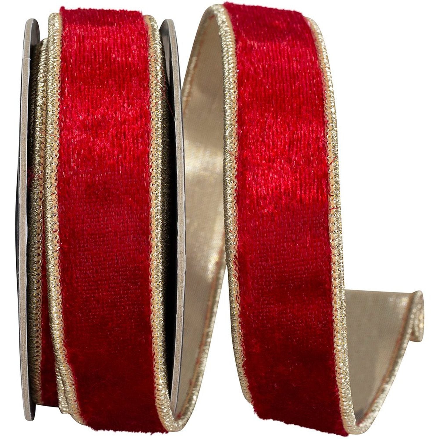 Shop For 1in Two Tone Tinsel Ribbon: Red/Gold (5 Yards)