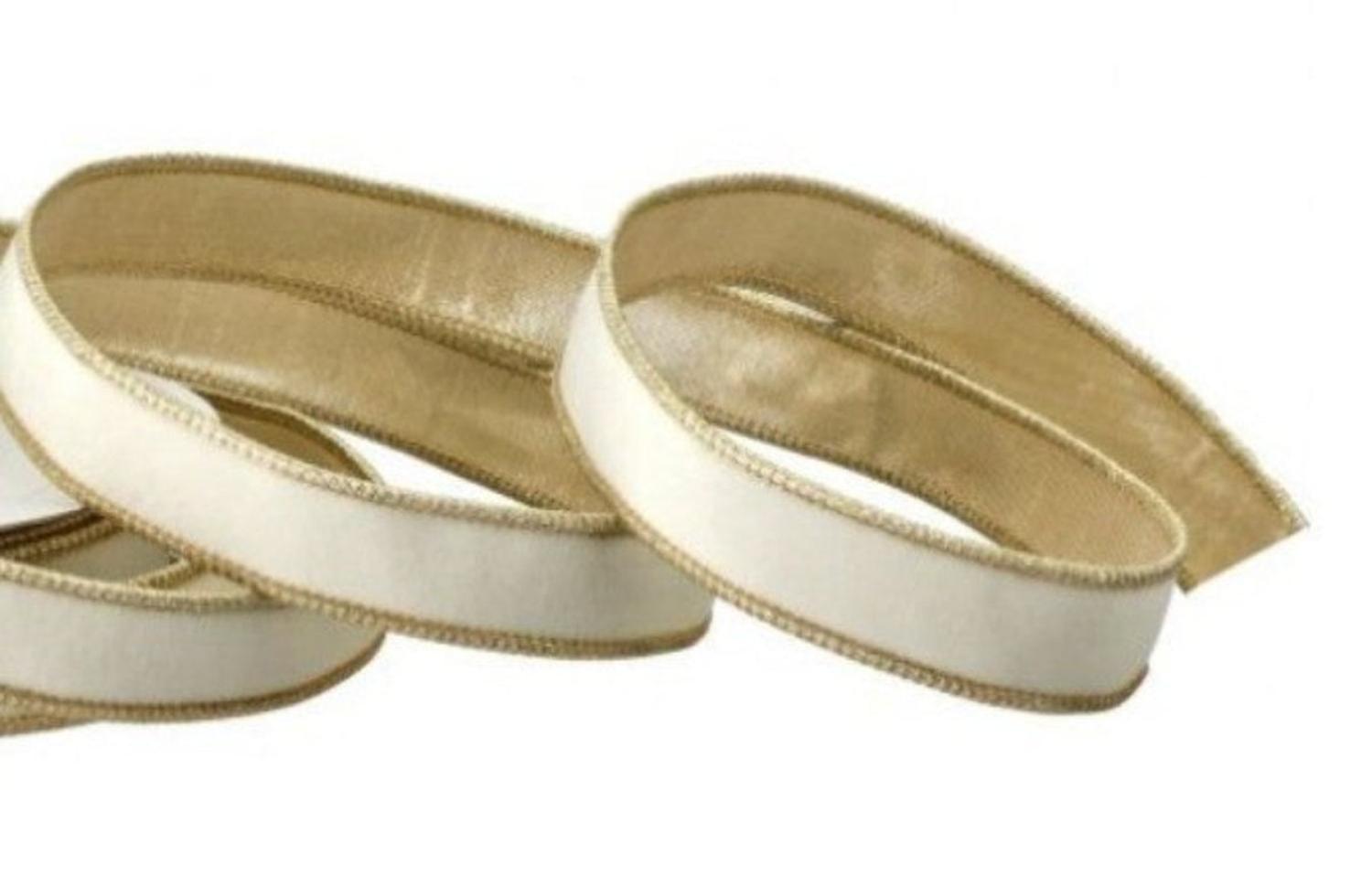 Shop For 1in Velvet Ribbon with Platinum Edge: Ivory (10 Yards)