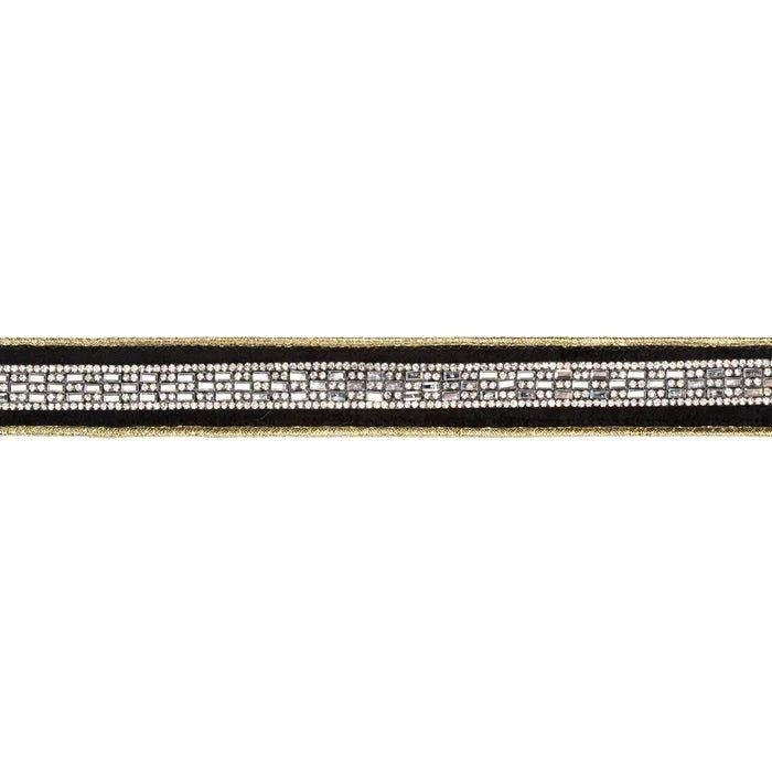 Shop For 1in Velvet Wired Ribbon w/ Diamond Accent Ribbon: Black (10 Yards)