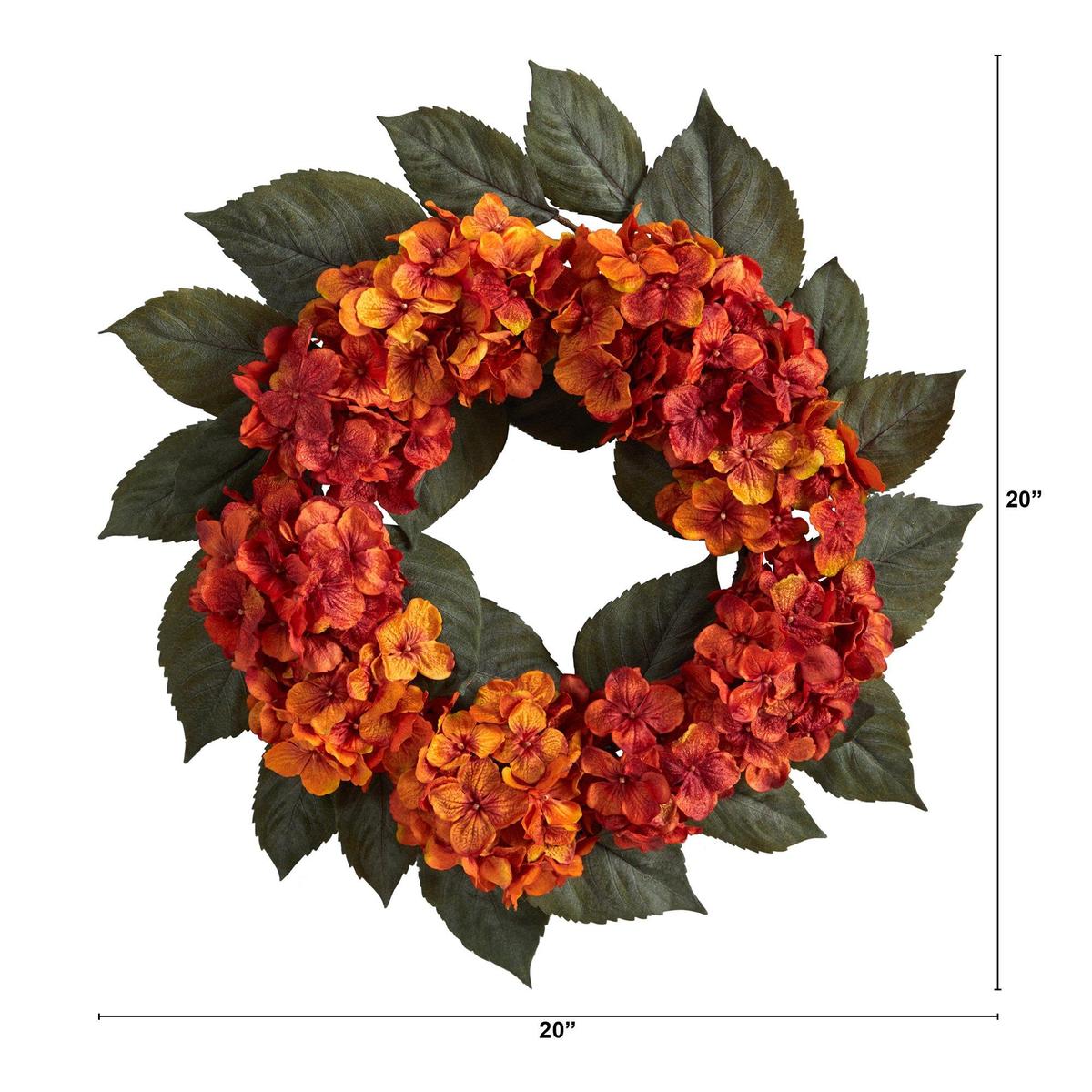 Shop For 20” Autumn Hydrangea Artificial Wreath