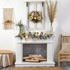 Shop For 20” Autumn Sunflower, White Pumpkin Fall Wreath