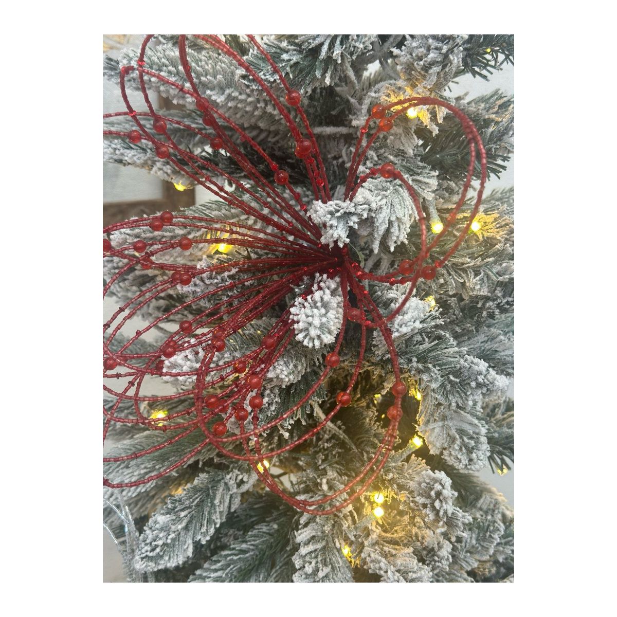 Shop For 20" Beaded Jewel Flower Burst Stem: Red