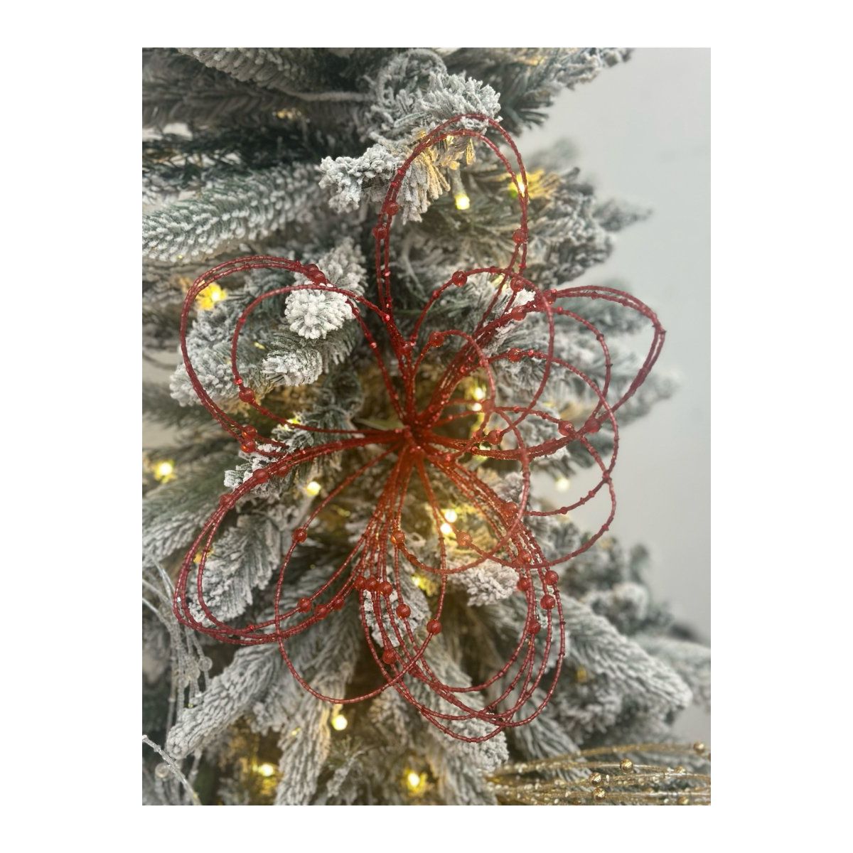 Shop For 20" Beaded Jewel Flower Burst Stem: Red