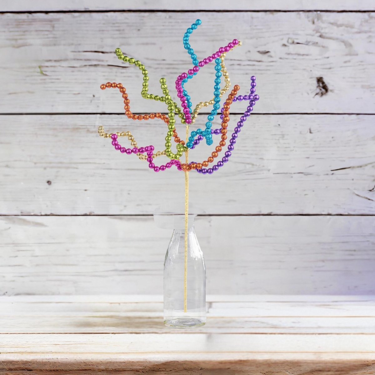 Shop For 20" Glitter Bead Curly Twig Spray: Fiesta