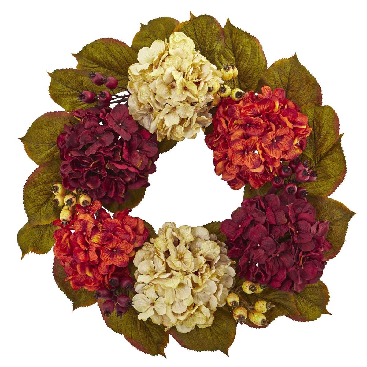 Shop For 20” Hydrangea Berry Artificial Wreath