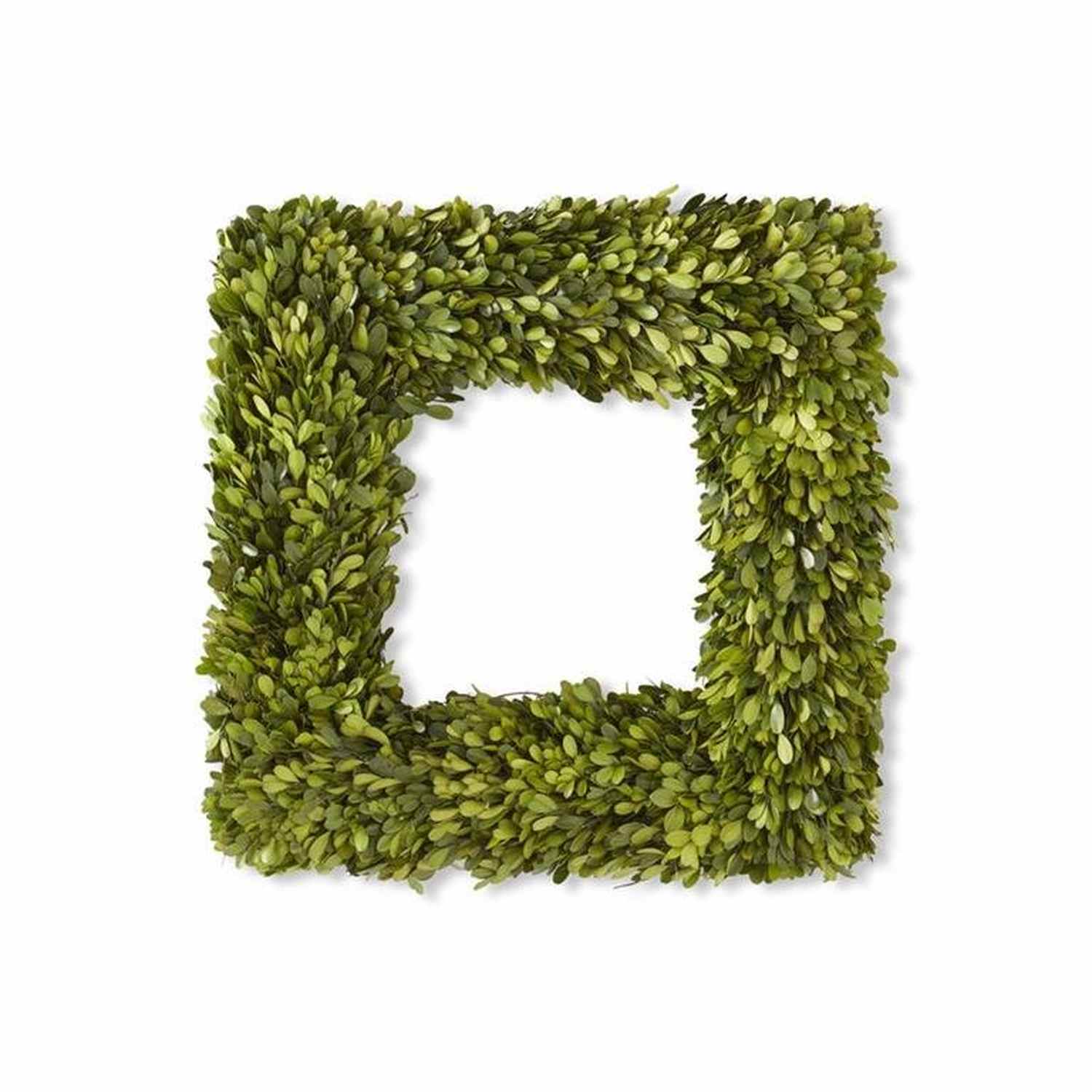 Shop For 20 Inch Square Preserved Natural Boxwood Wreath