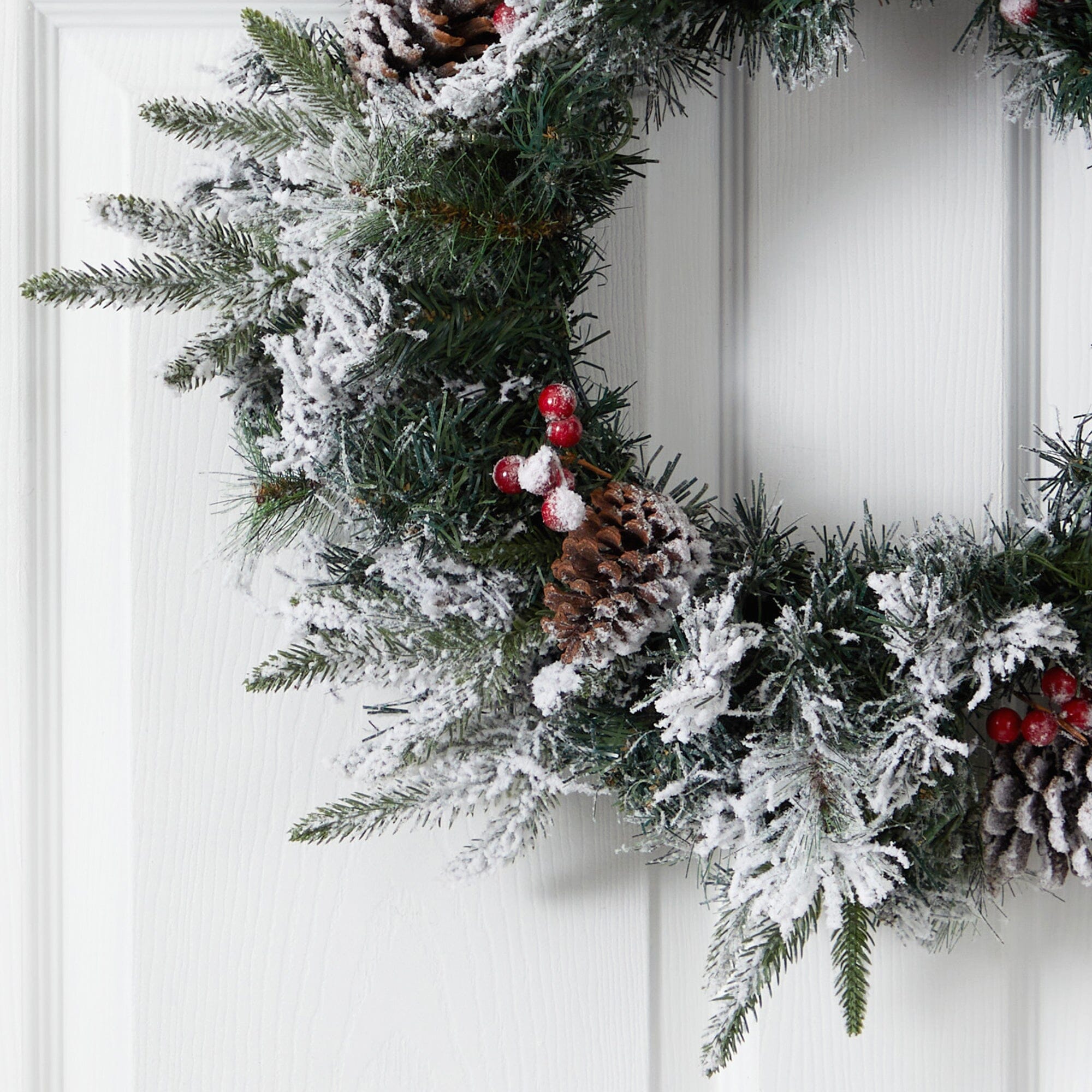 Shop For 20” LED Flocked Artificial Christmas Wreath