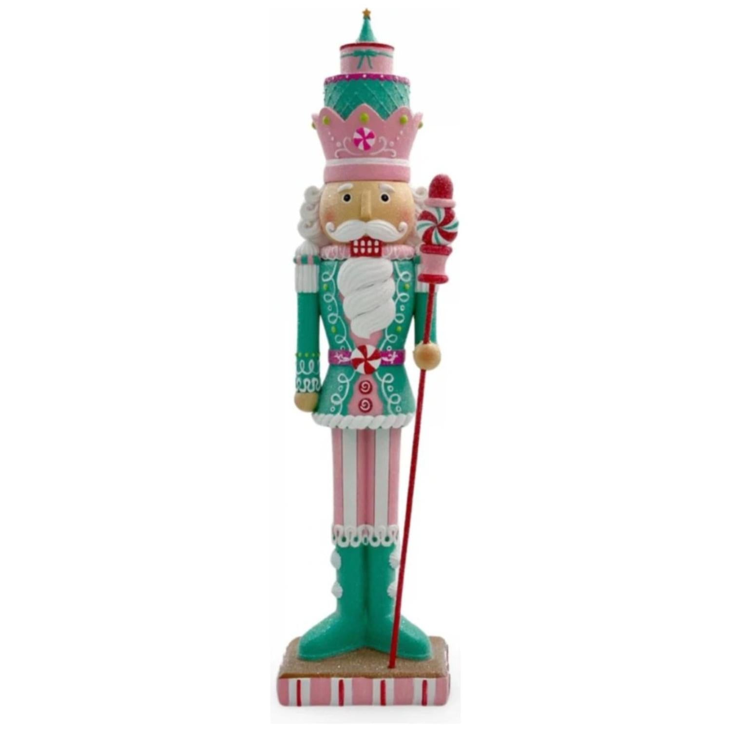 20" LED Pastel Christmas Nutcracker w/Staff
