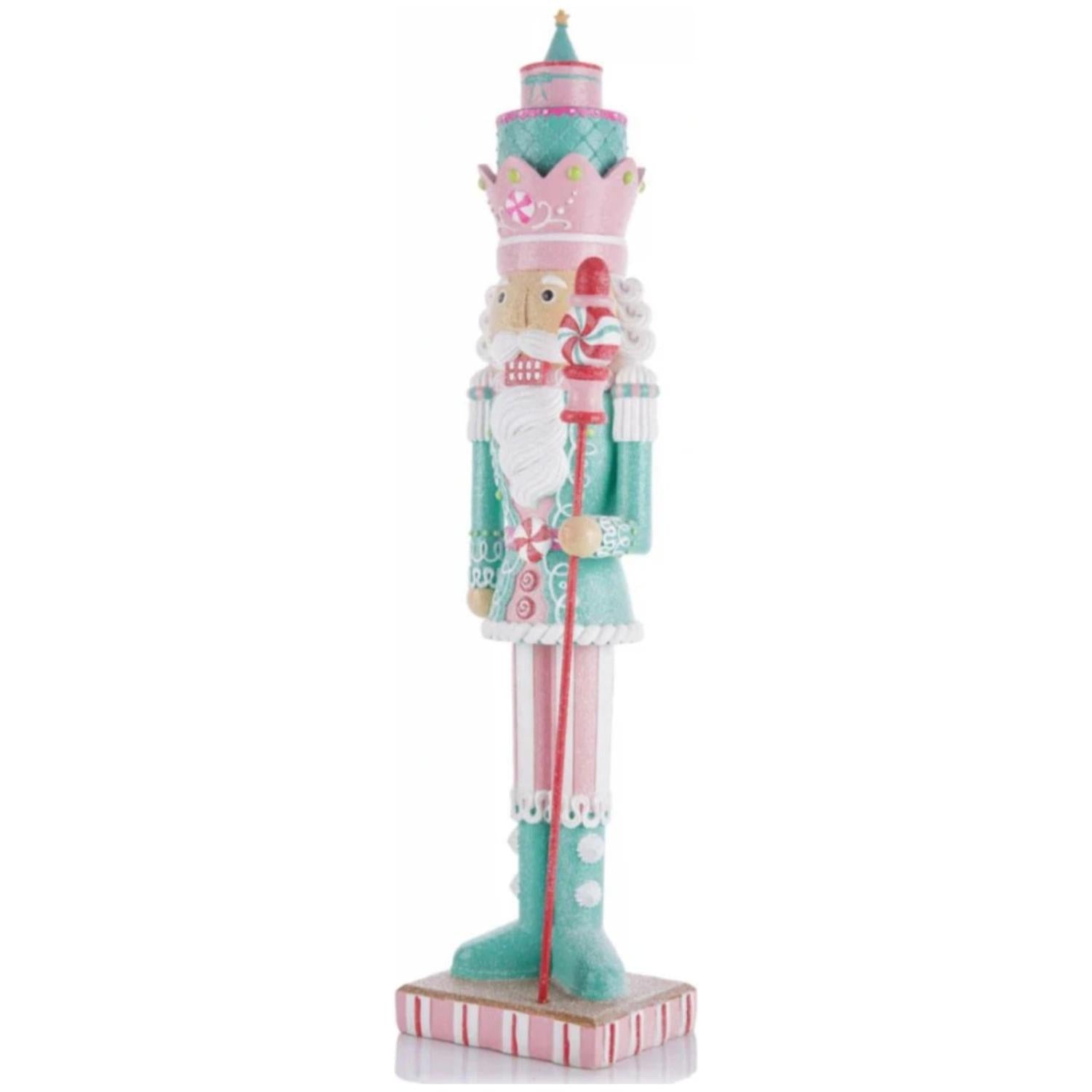 20" LED Pastel Christmas Nutcracker w/Staff