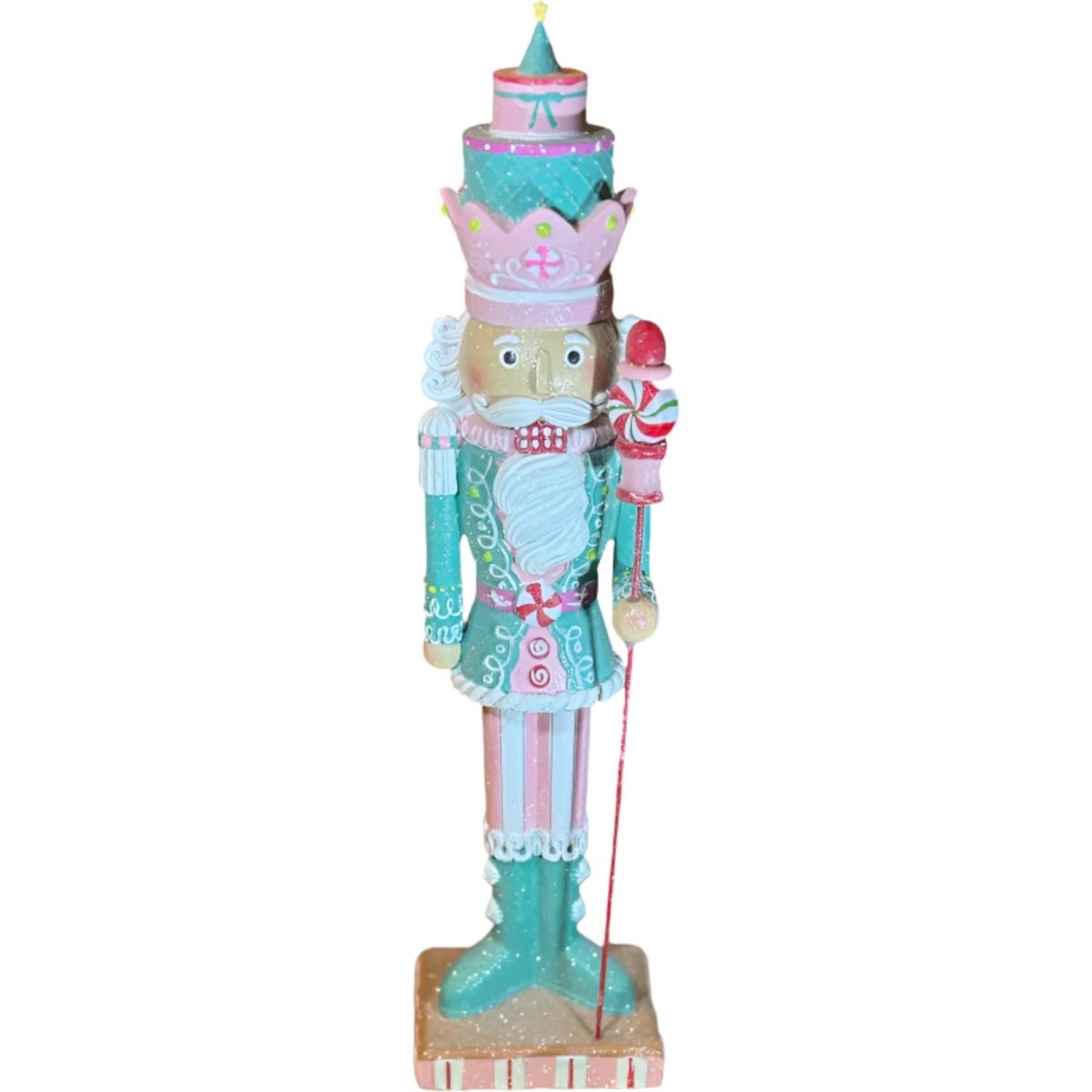 20" LED Pastel Christmas Nutcracker w/Staff