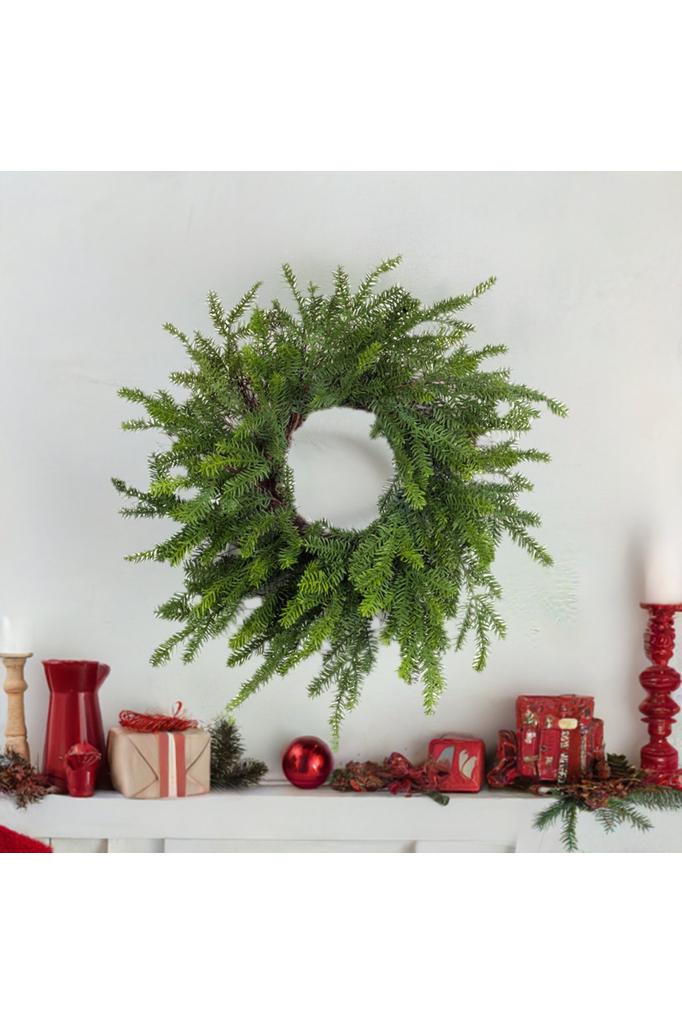 Shop For 20" Snow Mixed Pine Berry Wreath 10013DS