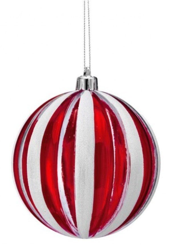 Shop For 200MM Candy Stripe Ornament Ball: Red/White