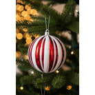 Shop For 200MM Candy Stripe Ornament Ball: Red/White