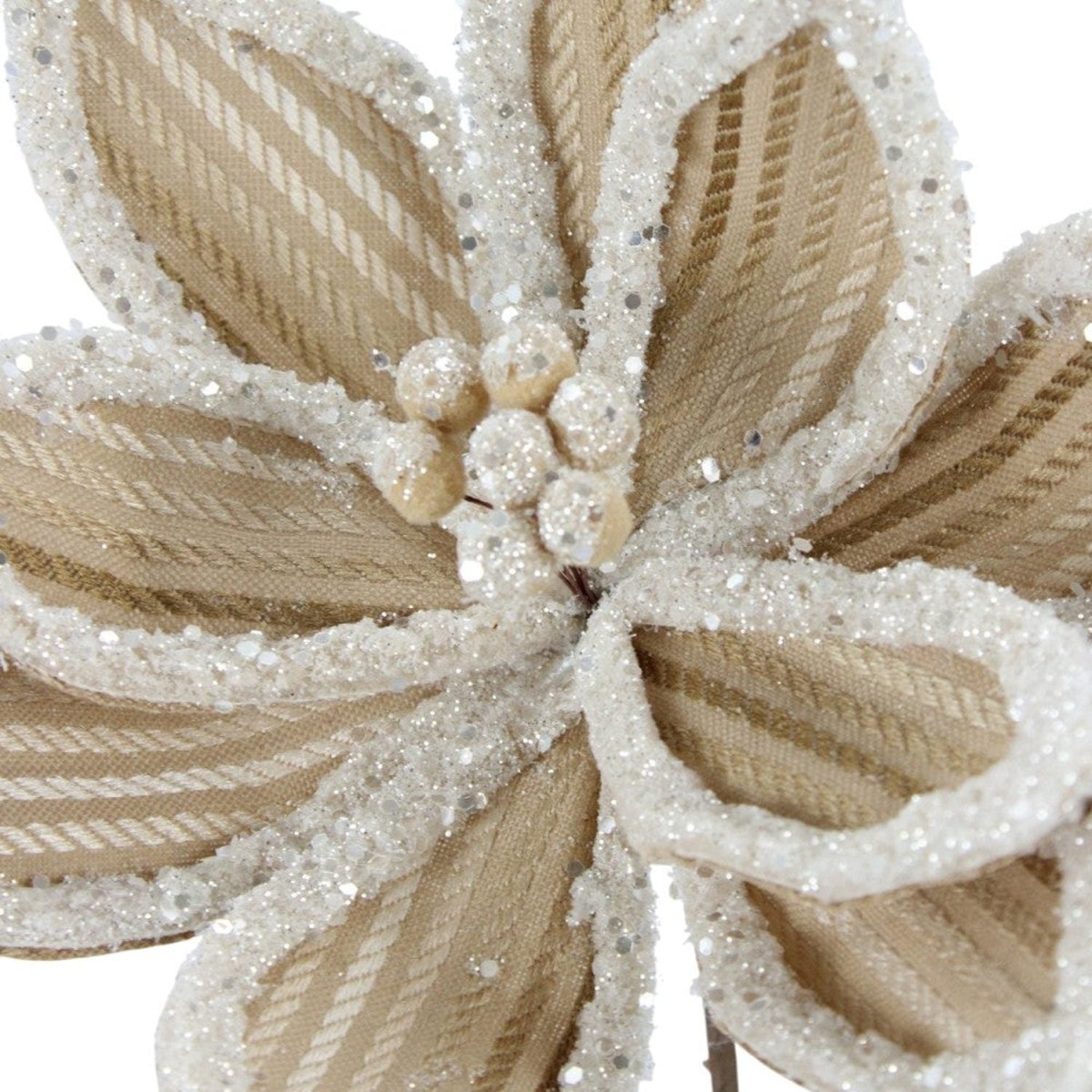 Shop For 20in Brown Frosted Poinsettia Stem