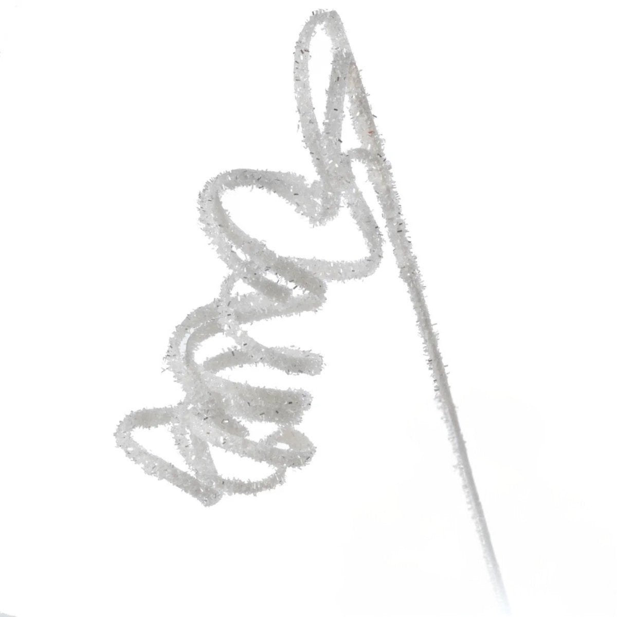 Shop For 20in Curly Glitter Hanging Spray: White/Silver