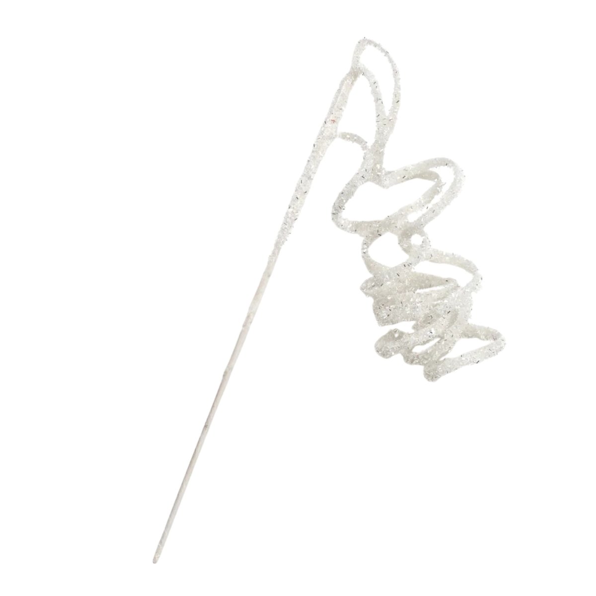 Shop For 20in Curly Glitter Hanging Spray: White/Silver