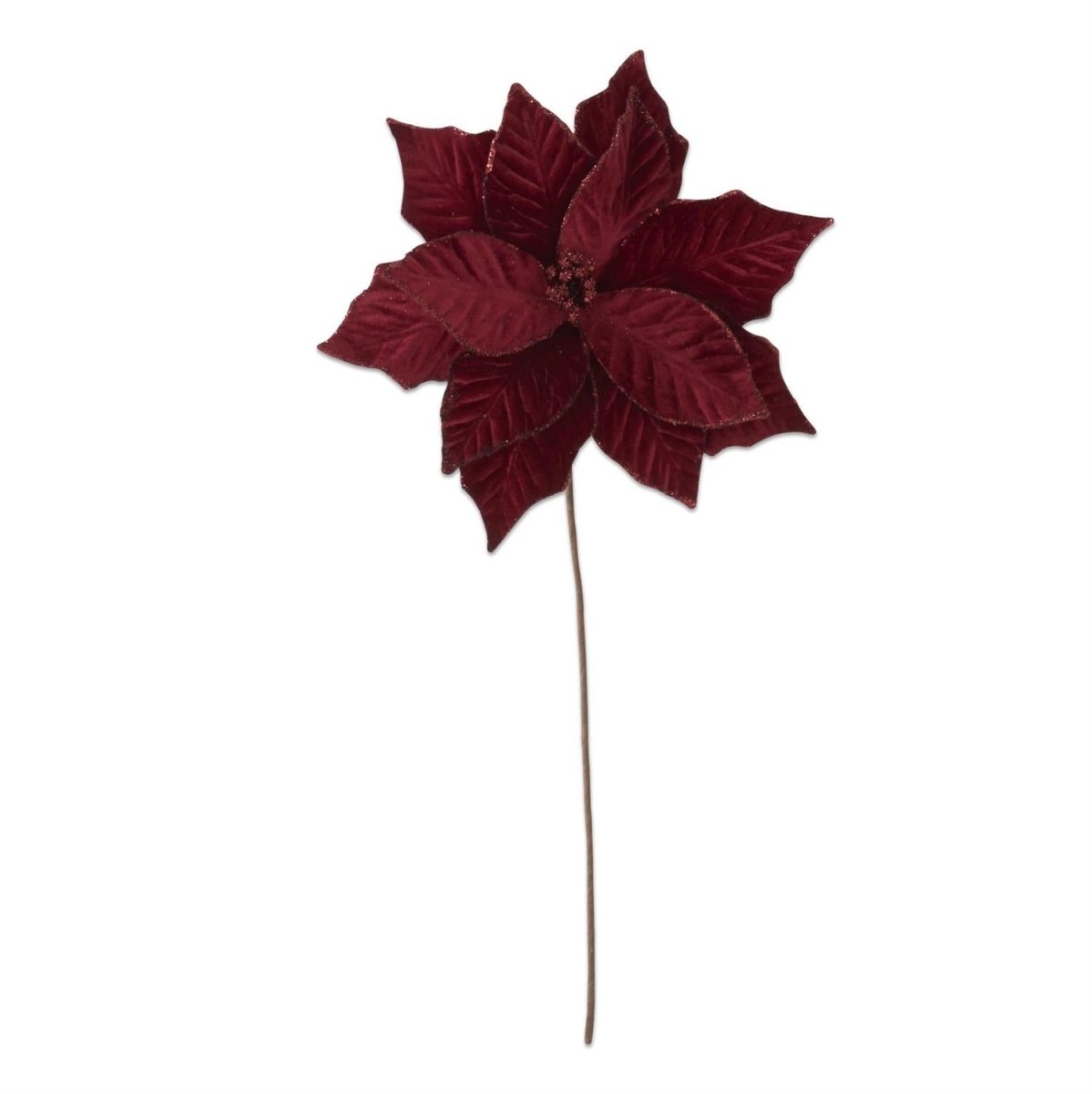 Shop For 20in Dark Red Poinsettia Stem