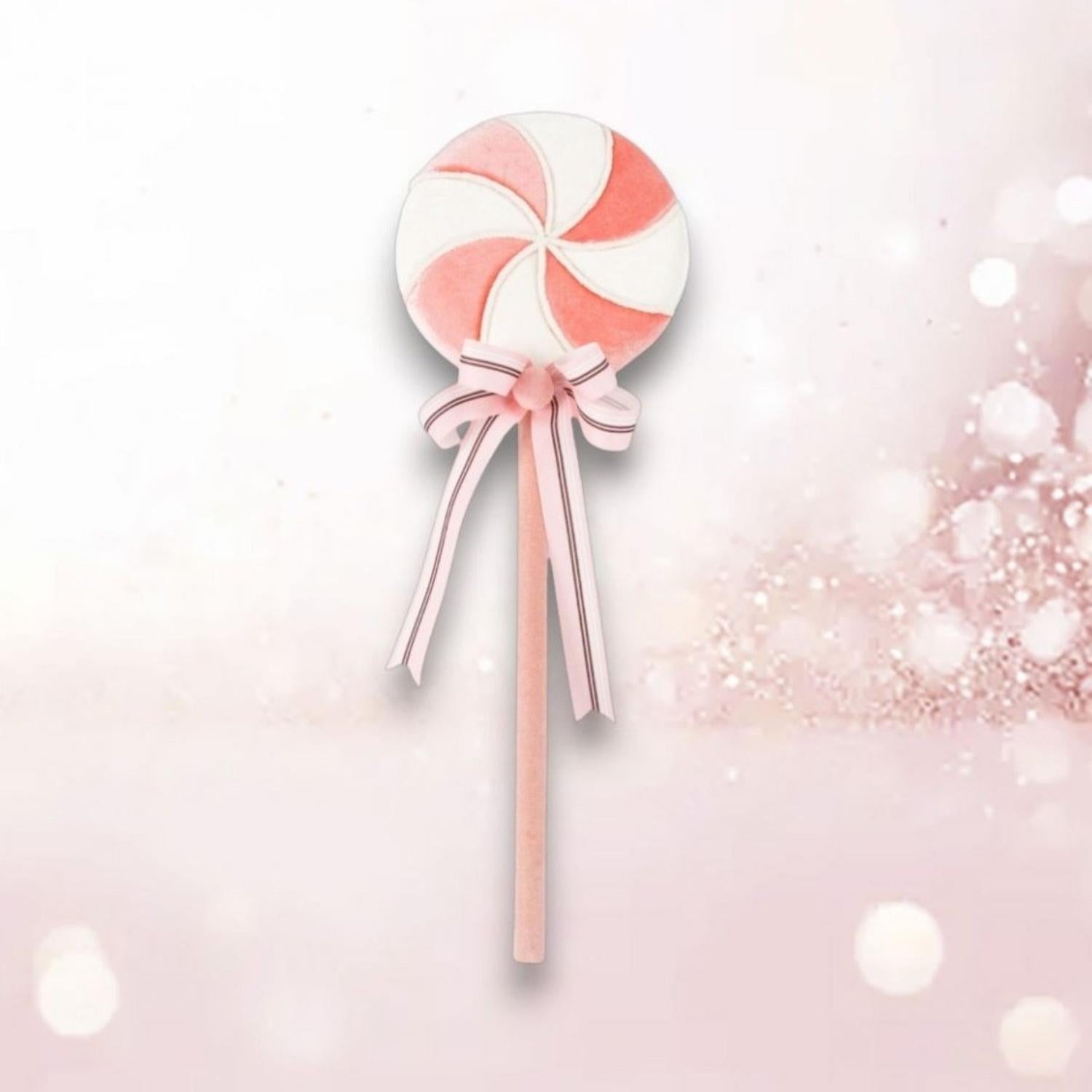 20in Pink and White Swirl Lollipop