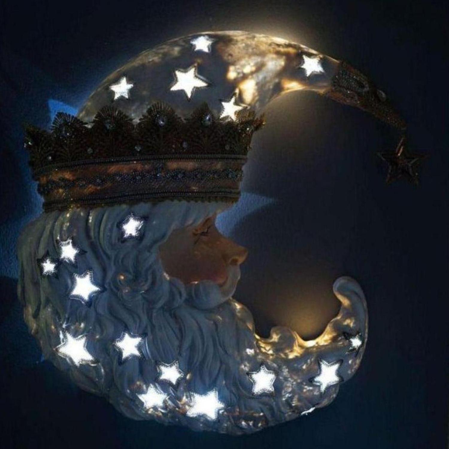 21" Celestial Santa Wall Mask with Lights