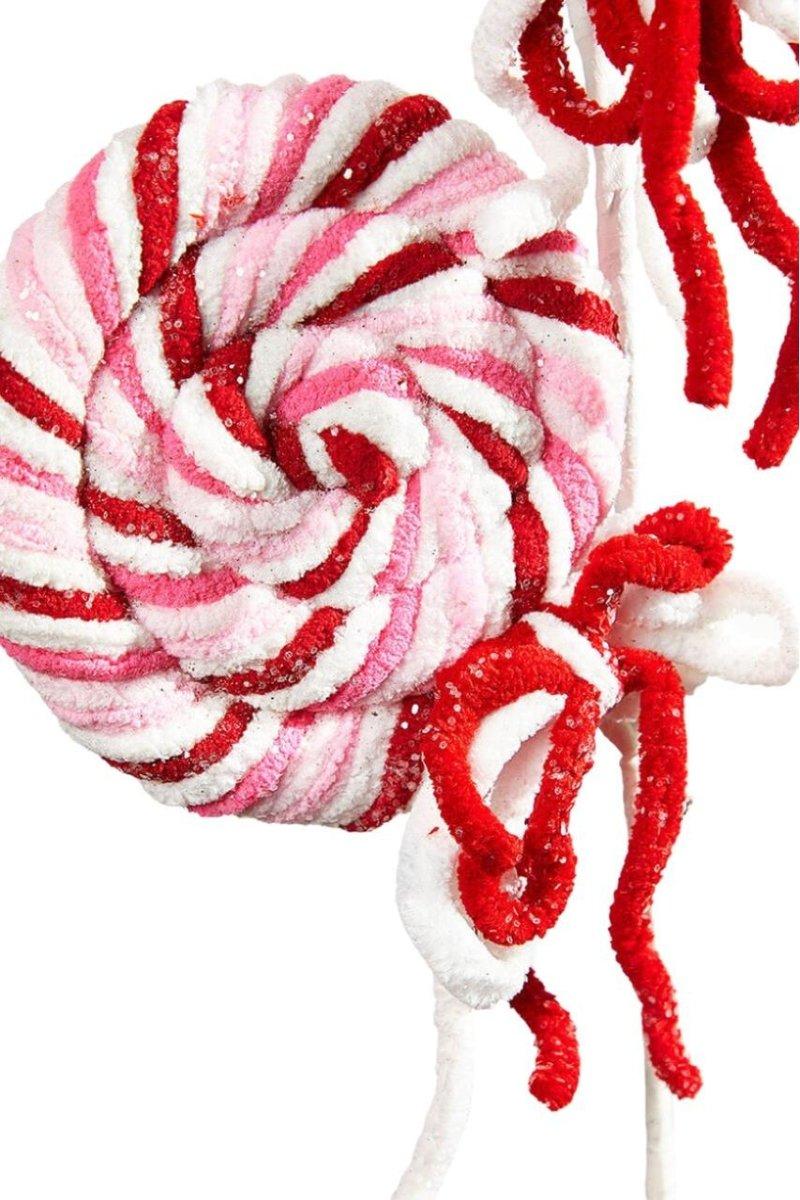 Shop For 21" Chenille Glitter Lollipop Spray Pink/Red at Michelle's aDOORable Creations